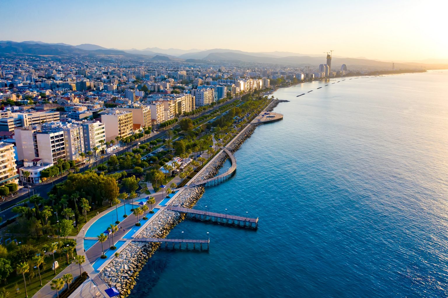 Republic,Of,Cyprus.,Limassol,Promenade,From,A,Height.,Panorama,Of